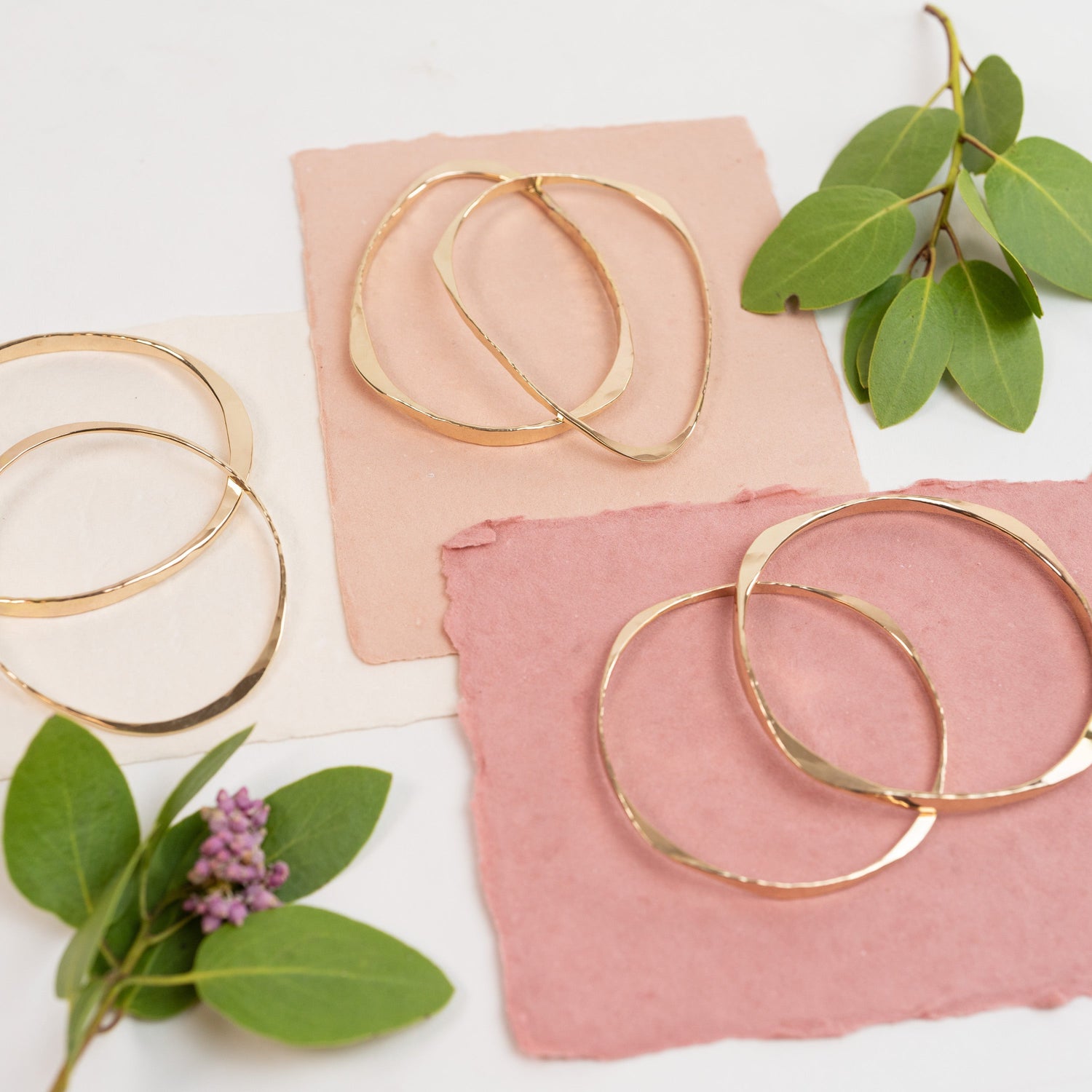 Bangle Bracelets - 14k Solid Yellow Gold Collection