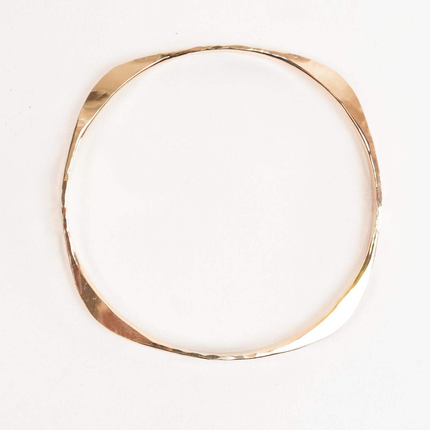 Bangle Bracelet - Gold filled Custom hand forged Four Way