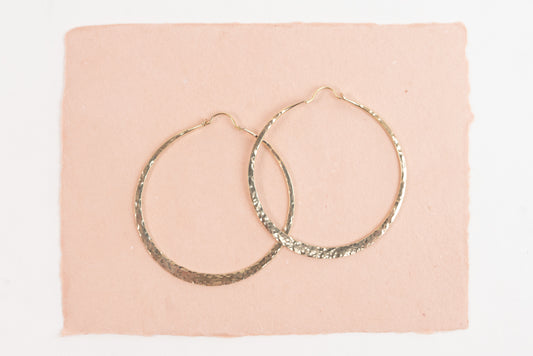 Hoops - Solid 14k Yellow gold 2 1/4 inch diameter - Medium