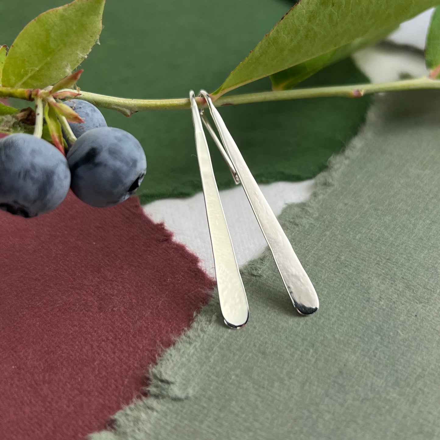 Tapered Wedge Earrings with Frenchback earwire - Custom hand made Sterling Silver