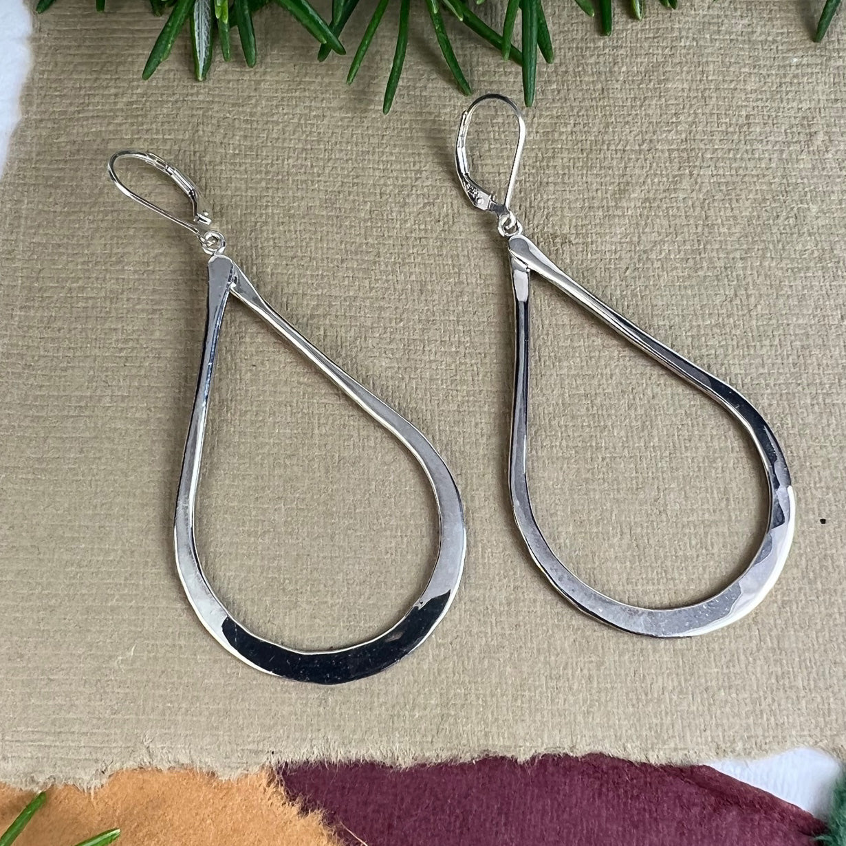 Teardrop Earrings - Custom hand made Sterling Silver with leverbacks