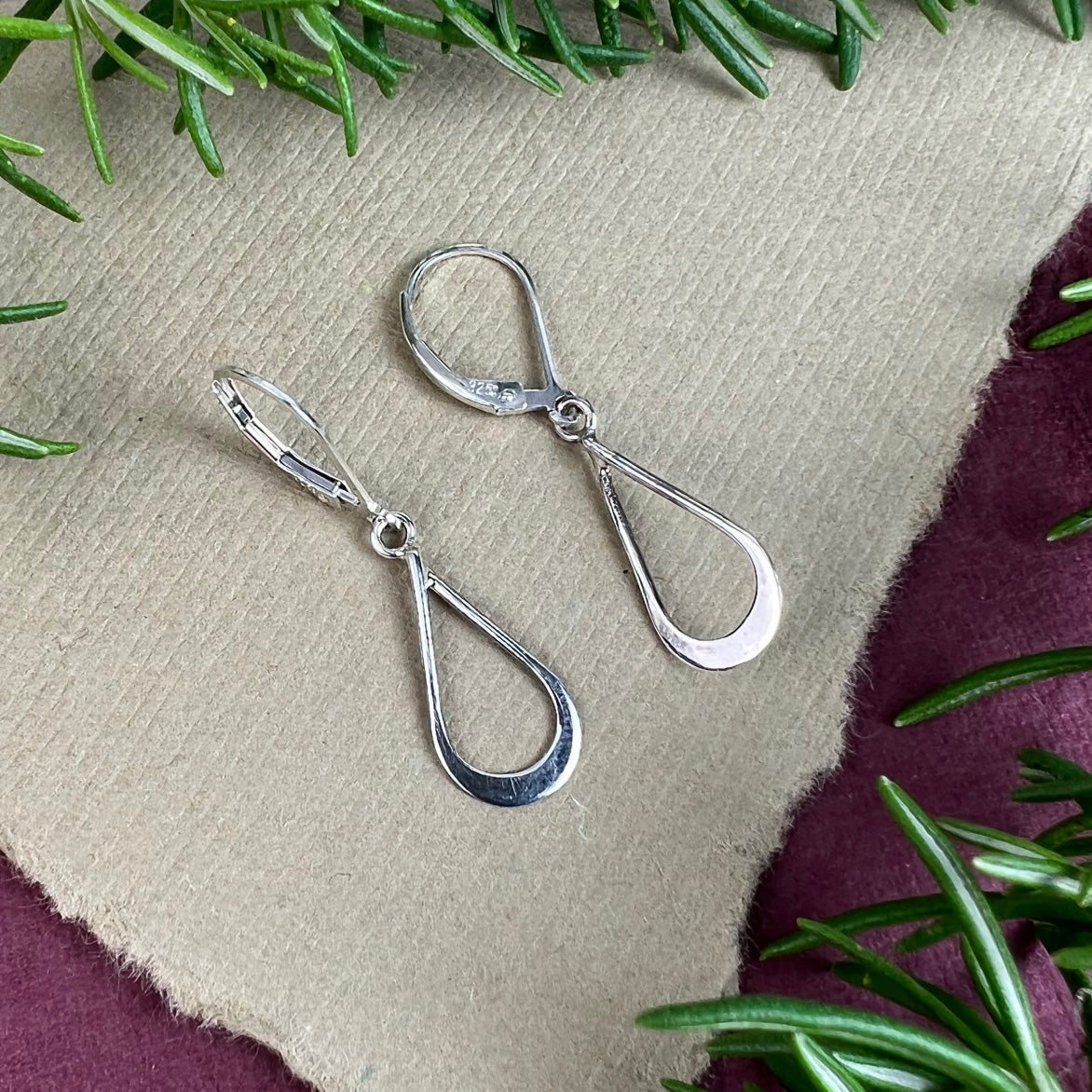 Teardrop Earrings - Custom hand made Sterling Silver with leverbacks