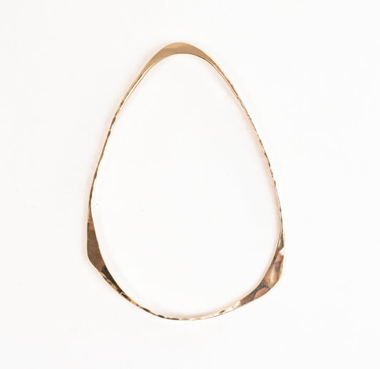 Bangle Bracelet - Gold fill - Three Way hand forged - Light 12 gauge
