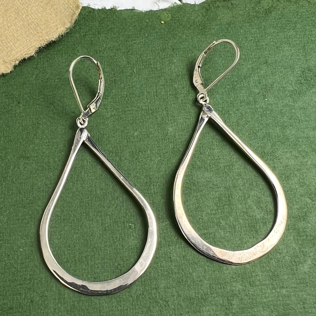 Teardrop Earrings - Custom hand made Sterling Silver with leverbacks
