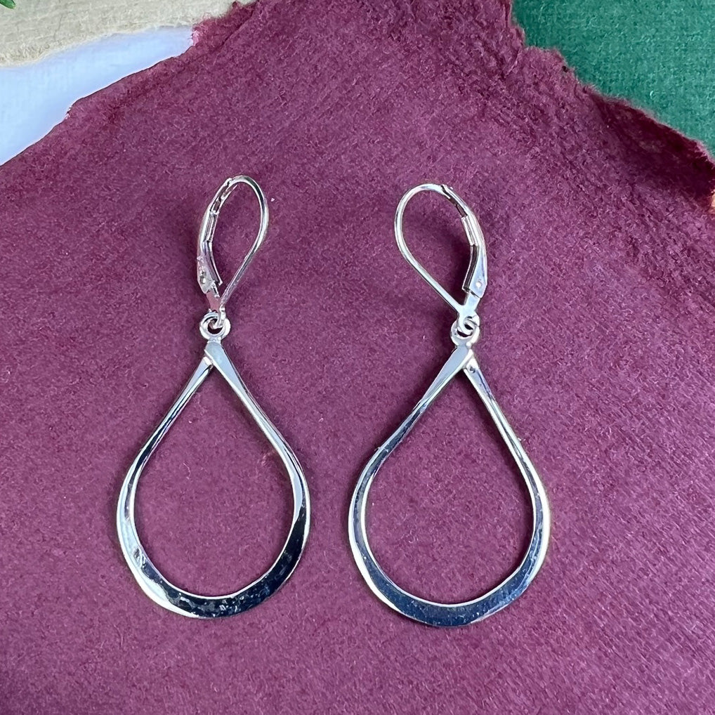 Teardrop Earrings - Custom hand made Sterling Silver with leverbacks